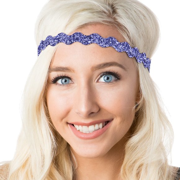 Hipsy 10-pack Bling Glitter Adjustable No Slip Wave Neutral & Pastel Headbands